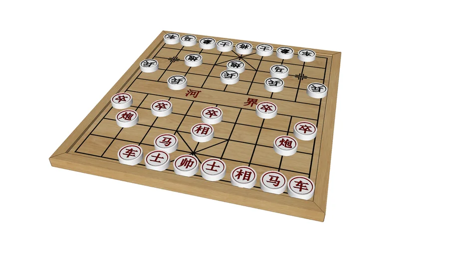 中国象棋棋盘SU模型 SU模型免费下载_sketchup模型
