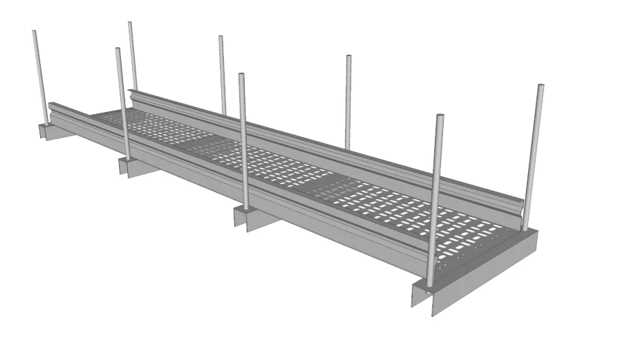 镀锌桥架安装SU模型 SU模型免费下载_sketchup模型