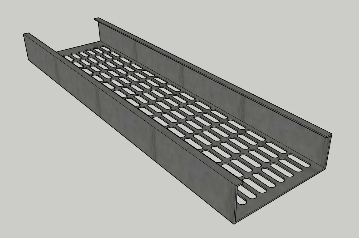 长孔托盘式桥架SU模型 SU模型免费下载_sketchup模型