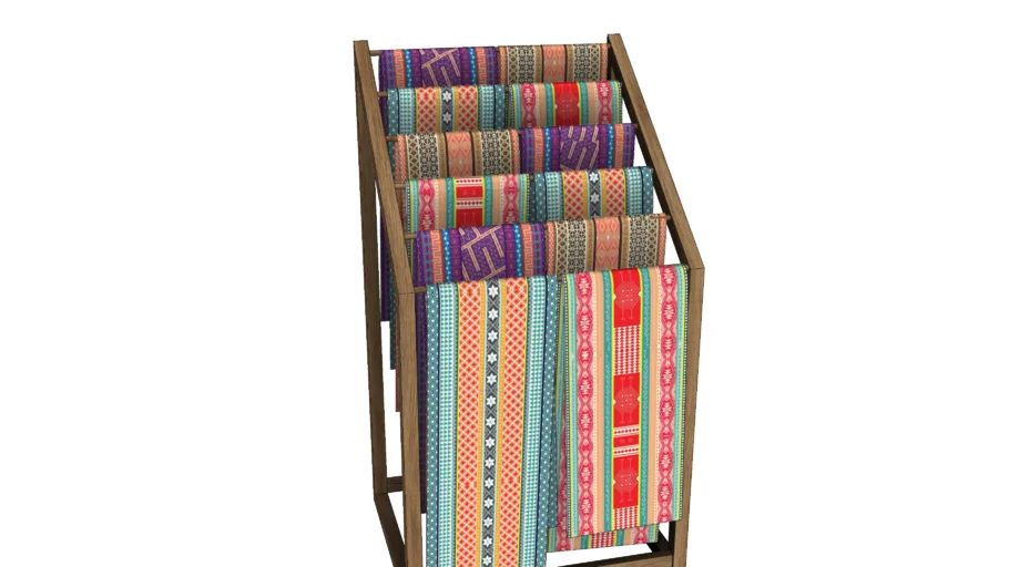 民族风布料展示架SU模型 SU模型免费下载_sketchup模型