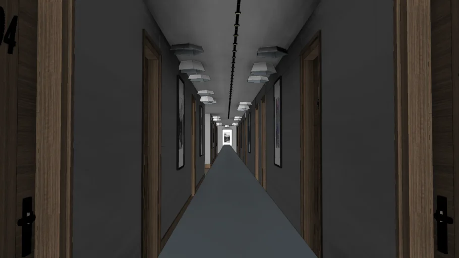 酒店走廊过道SU模型 SU模型免费下载_sketchup模型