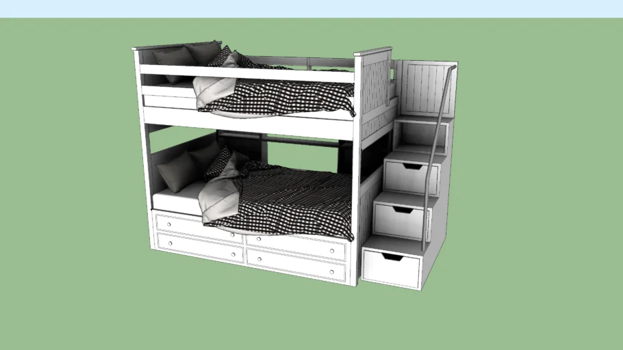 儿童床上下床高低铺SU模型 SU模型免费下载_sketchup模型