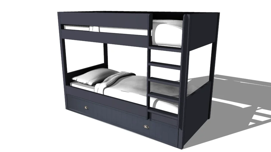 藏柜式上下铺高低床SU模型 SU模型免费下载_sketchup模型