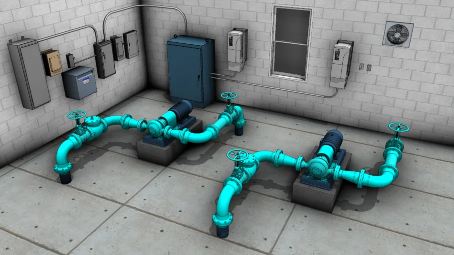 工业双泵循环机组SU模型 SU模型免费下载_sketchup模型