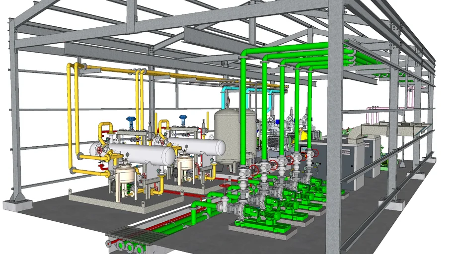 工业水泵机组SU模型 SU模型免费下载_sketchup模型