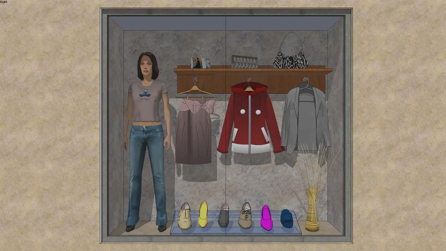 商业服装展示柜SU模型 SU模型免费下载_sketchup模型