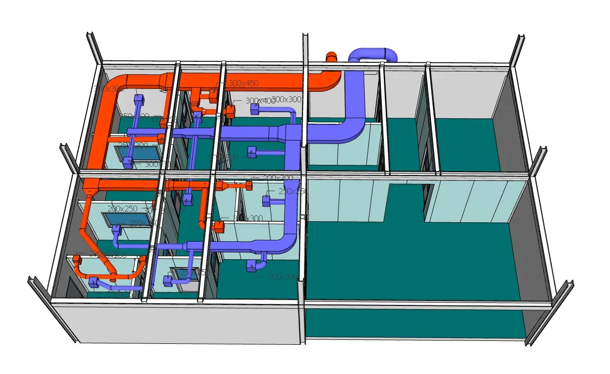 无尘室暖通管道SU模型 SU模型免费下载_sketchup模型
