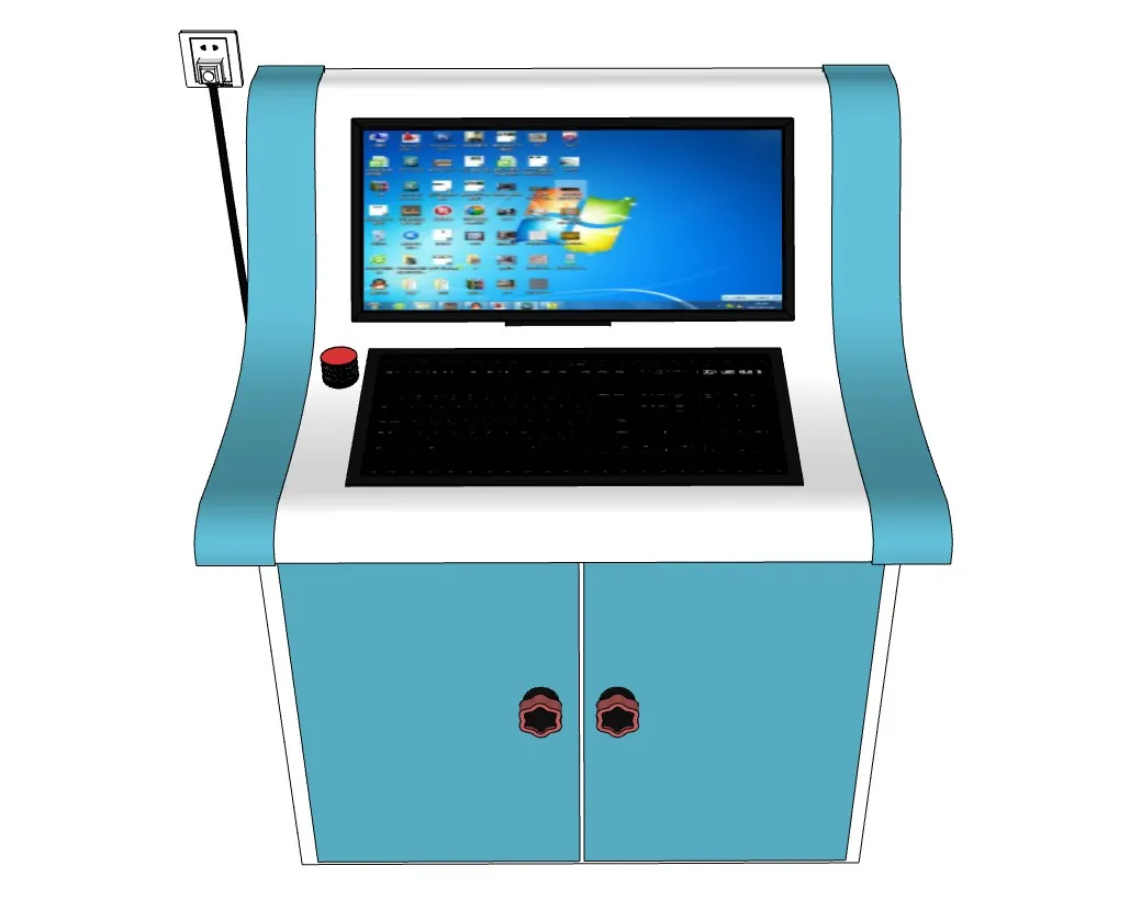 教室微机电脑操作台SU模型 SU模型免费下载_sketchup模型