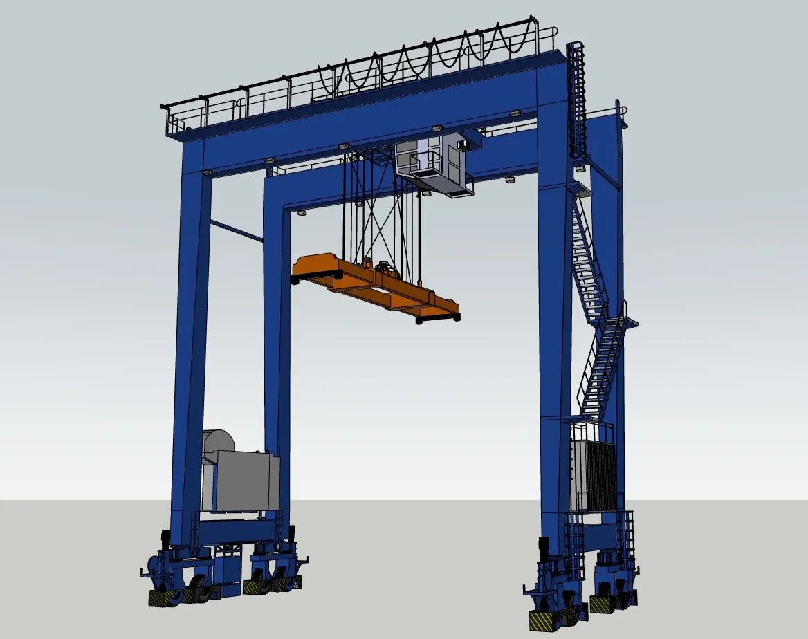 港口轨道式龙门吊SU模型 SU模型免费下载_sketchup模型