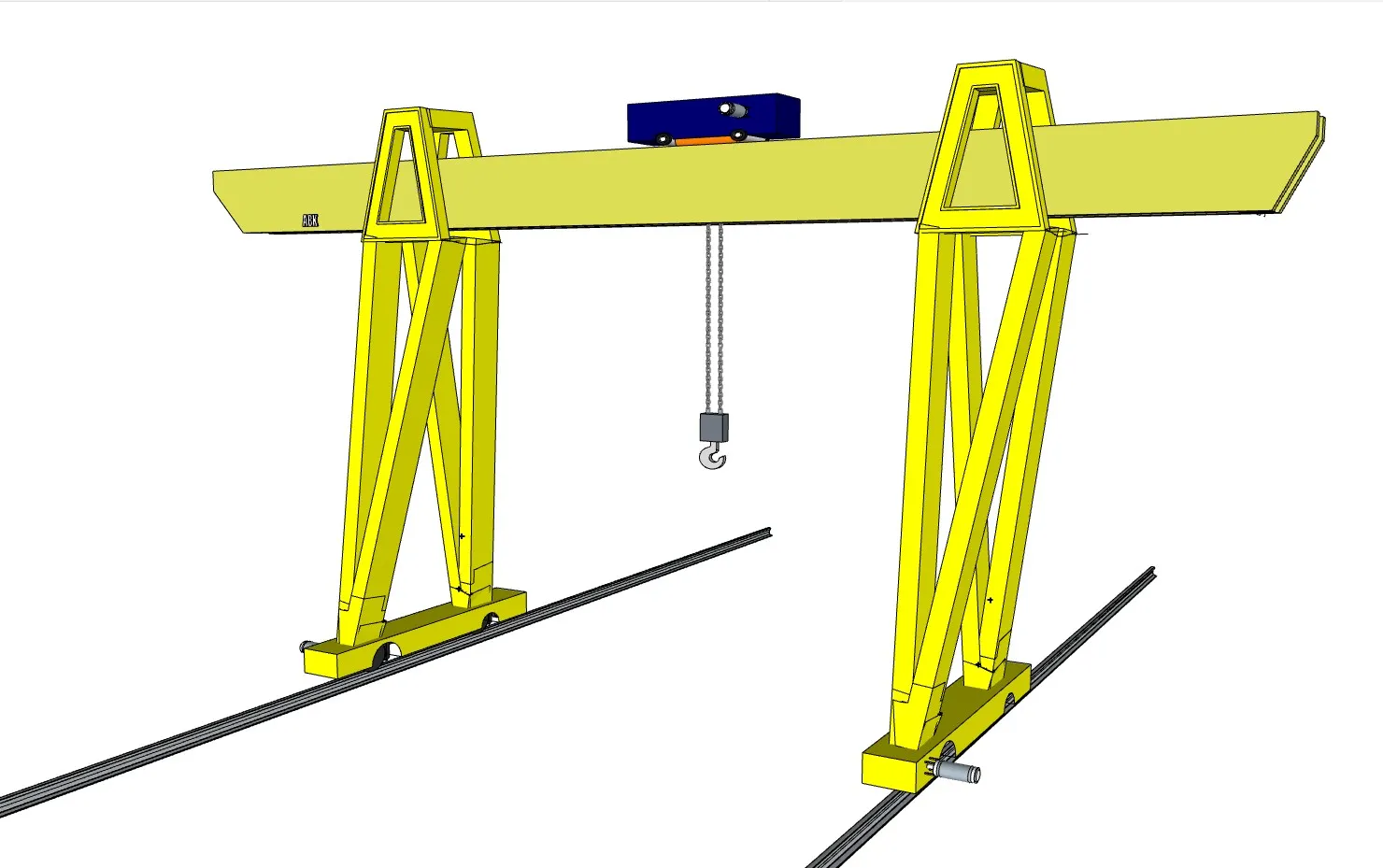车间门式起重机SU模型 SU模型免费下载_sketchup模型