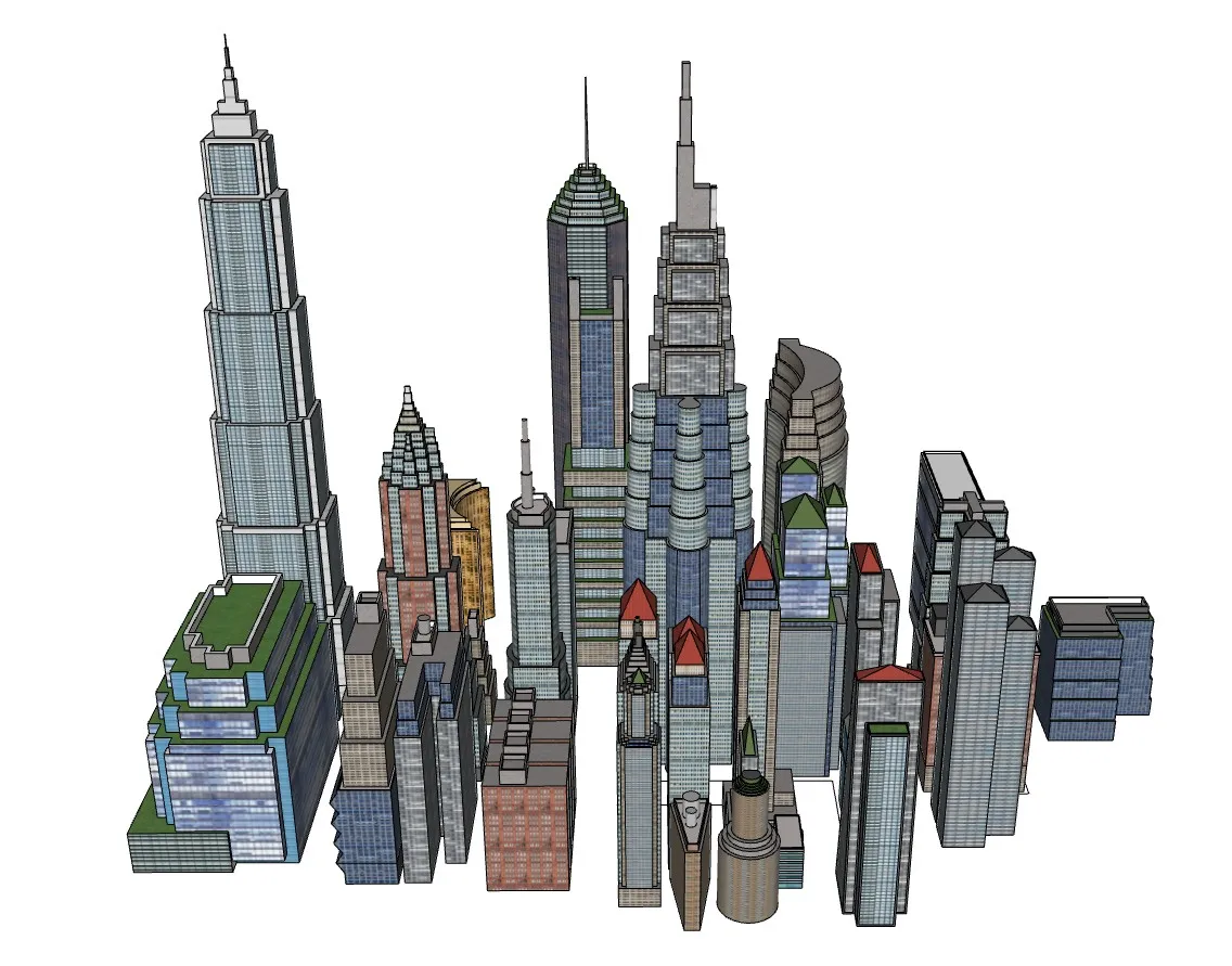 建筑城市大厦高楼SU模型 SU模型免费下载_sketchup模型