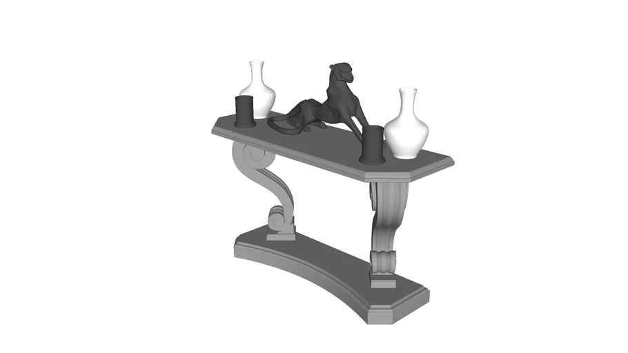 欧式玄关案台摆件SU模型 SU模型免费下载_sketchup模型