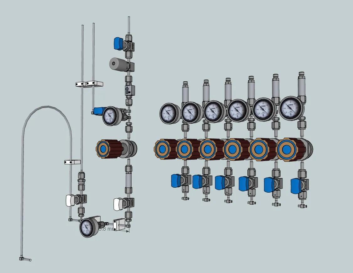 UHP燃气歧管SU模型 SU模型免费下载_sketchup模型