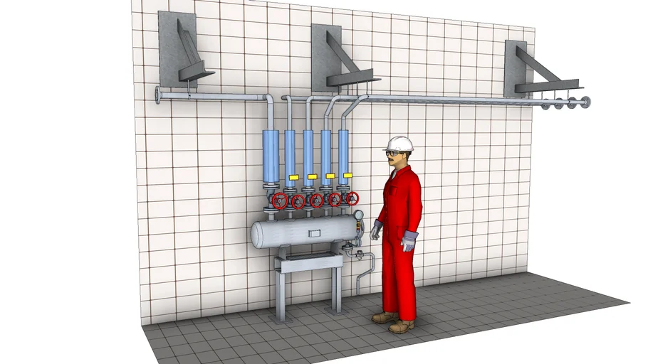 工业阀分水器SU模型 SU模型免费下载_sketchup模型