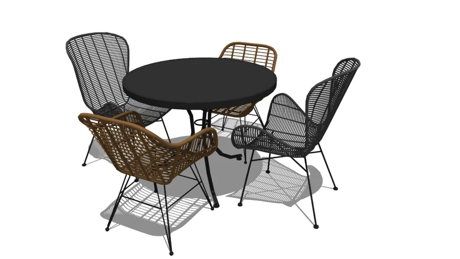 休闲户外椅小圆桌SU模型 SU模型免费下载_sketchup模型