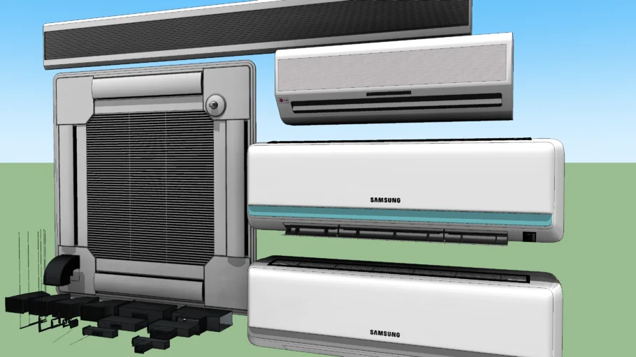 空调百叶出风口SU模型 SU模型免费下载_sketchup模型