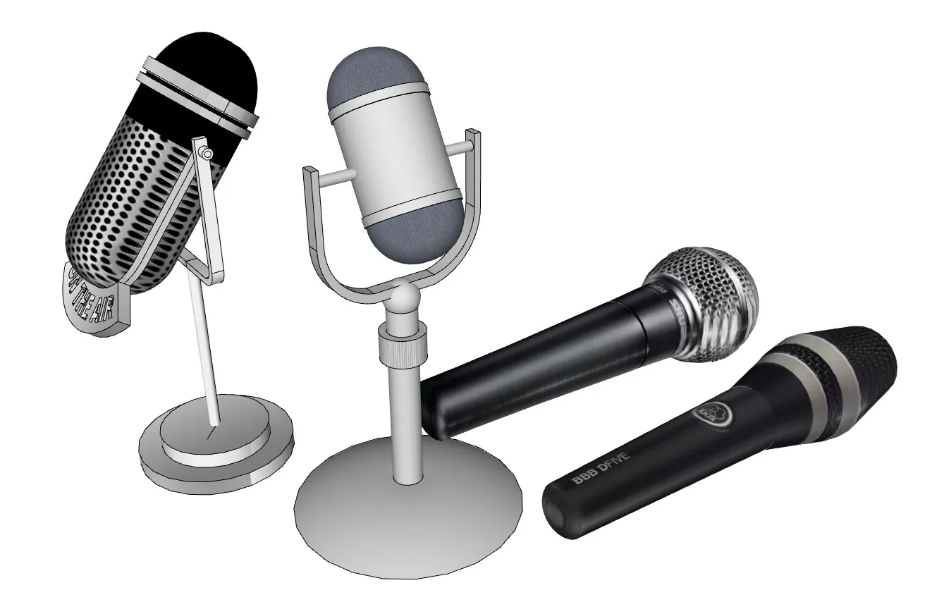 话筒麦克风SU模型 SU模型免费下载_sketchup模型