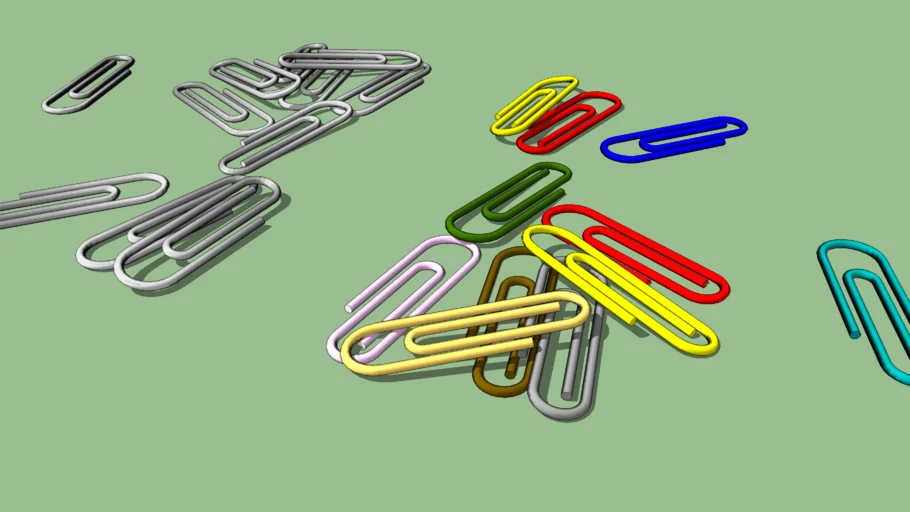 彩色回形针文具SU模型 SU模型免费下载_sketchup模型