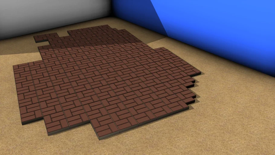 人行道砖铺地马路砖SU模型 SU模型免费下载_sketchup模型