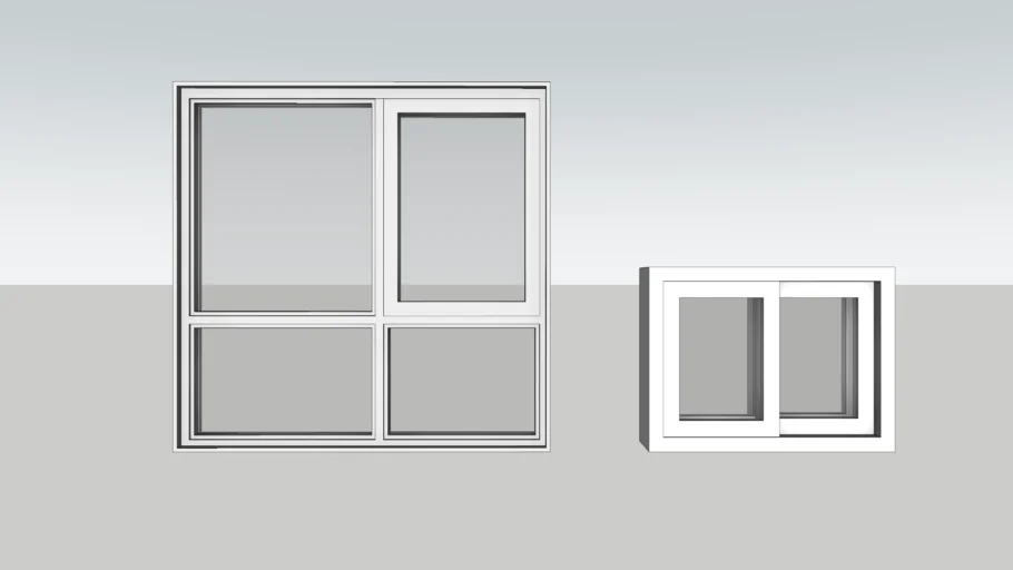 飘窗与厕所窗SU模型 SU模型免费下载_sketchup模型