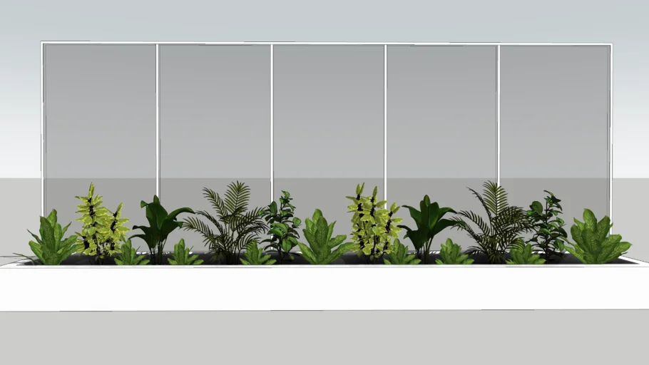 长条花槽绿植户外植物SU模型 SU模型免费下载_sketchup模型