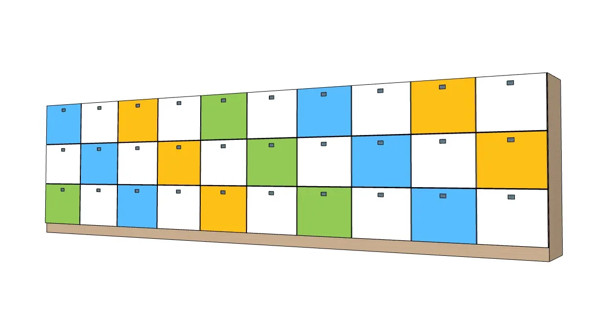 教室书包柜储物柜SU模型 SU模型免费下载_sketchup模型