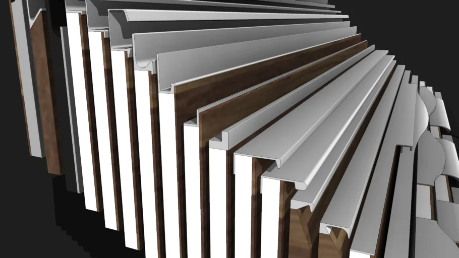 侧边嵌入式柜门拉手SU模型 SU模型免费下载_sketchup模型