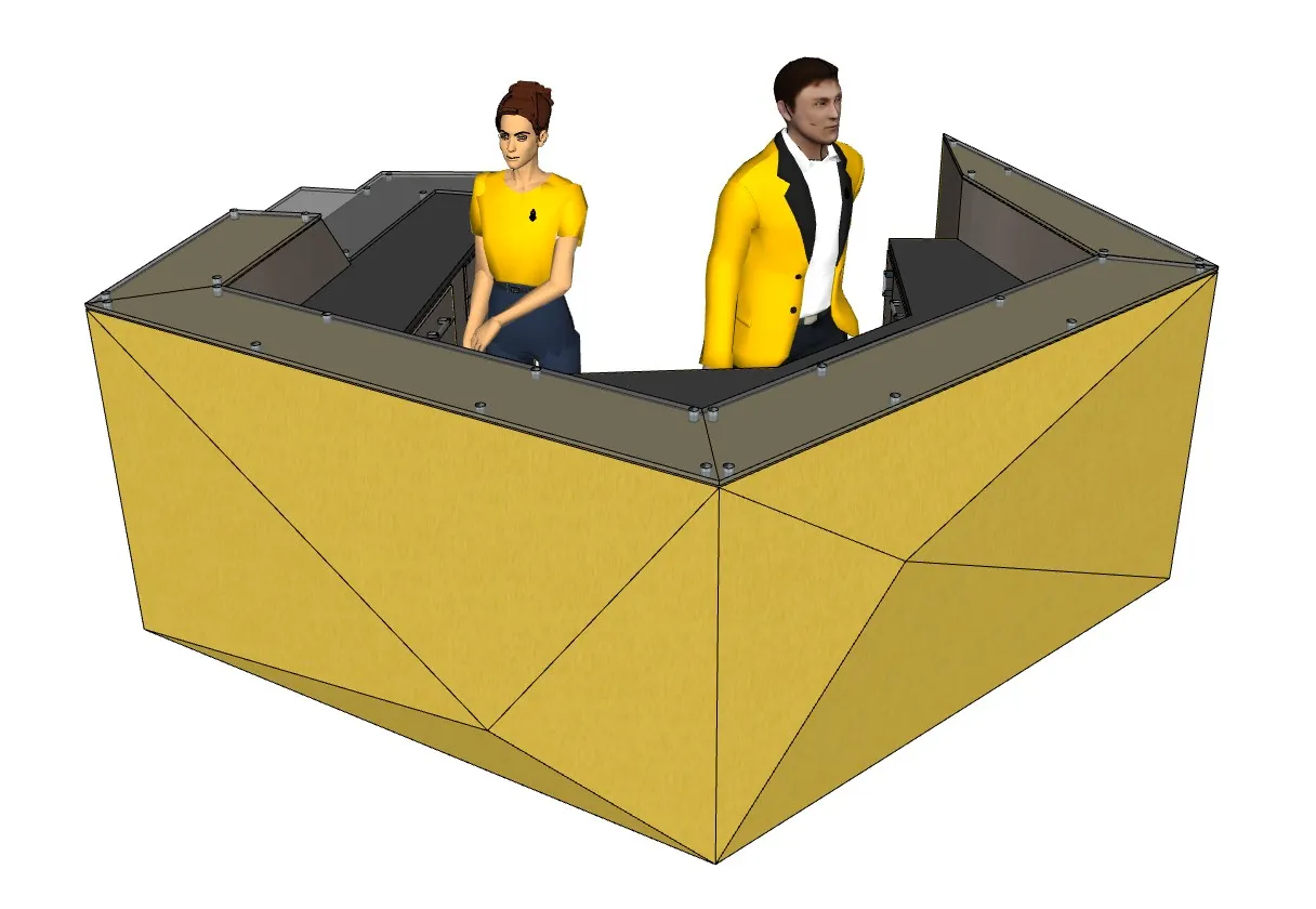 酒店大堂经理服务员前台柜SU模型 SU模型免费下载_sketchup模型