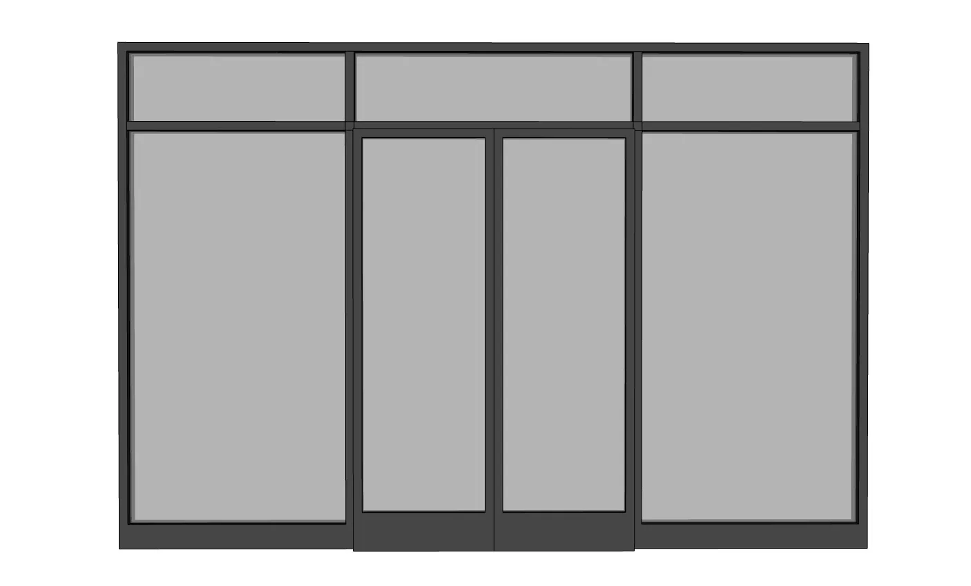 双开自动玻璃大门SU模型 SU模型免费下载_sketchup模型