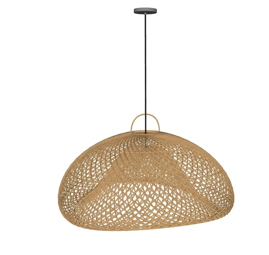 半球形藤编草帽吊灯SU模型 SU模型免费下载_sketchup模型