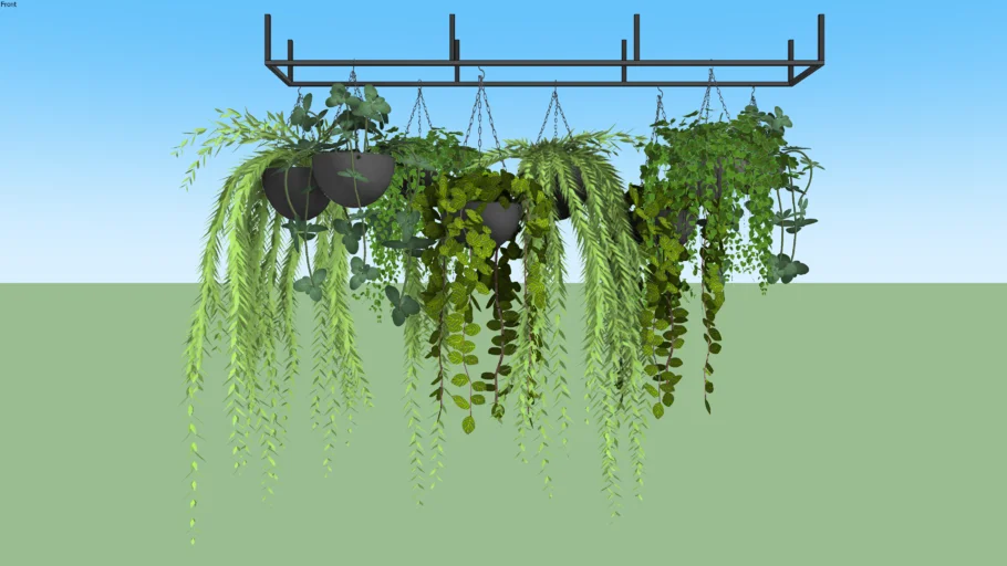 悬挂式绿植吊篮SU模型 SU模型免费下载_sketchup模型