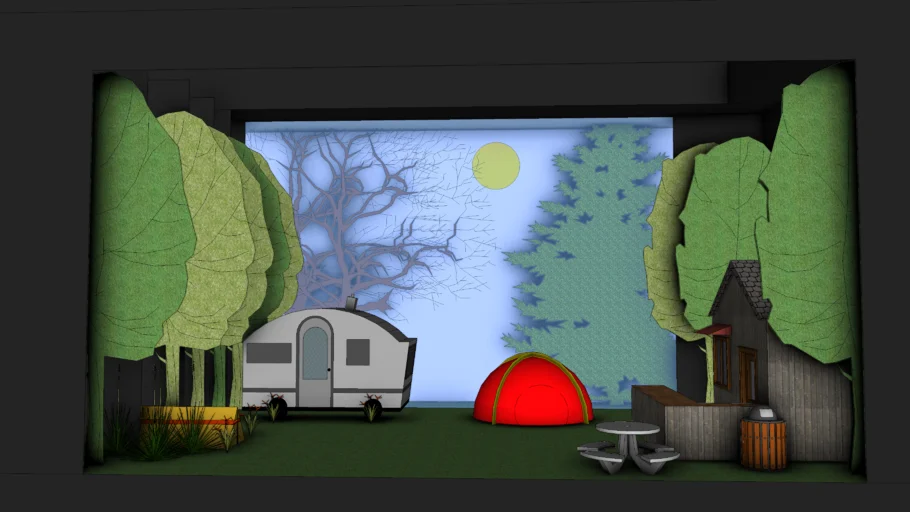 卡通剧场舞台SU模型 SU模型免费下载_sketchup模型