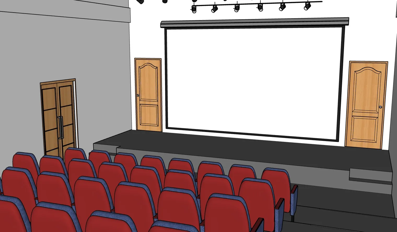 小型报告厅剧场SU模型 SU模型免费下载_sketchup模型