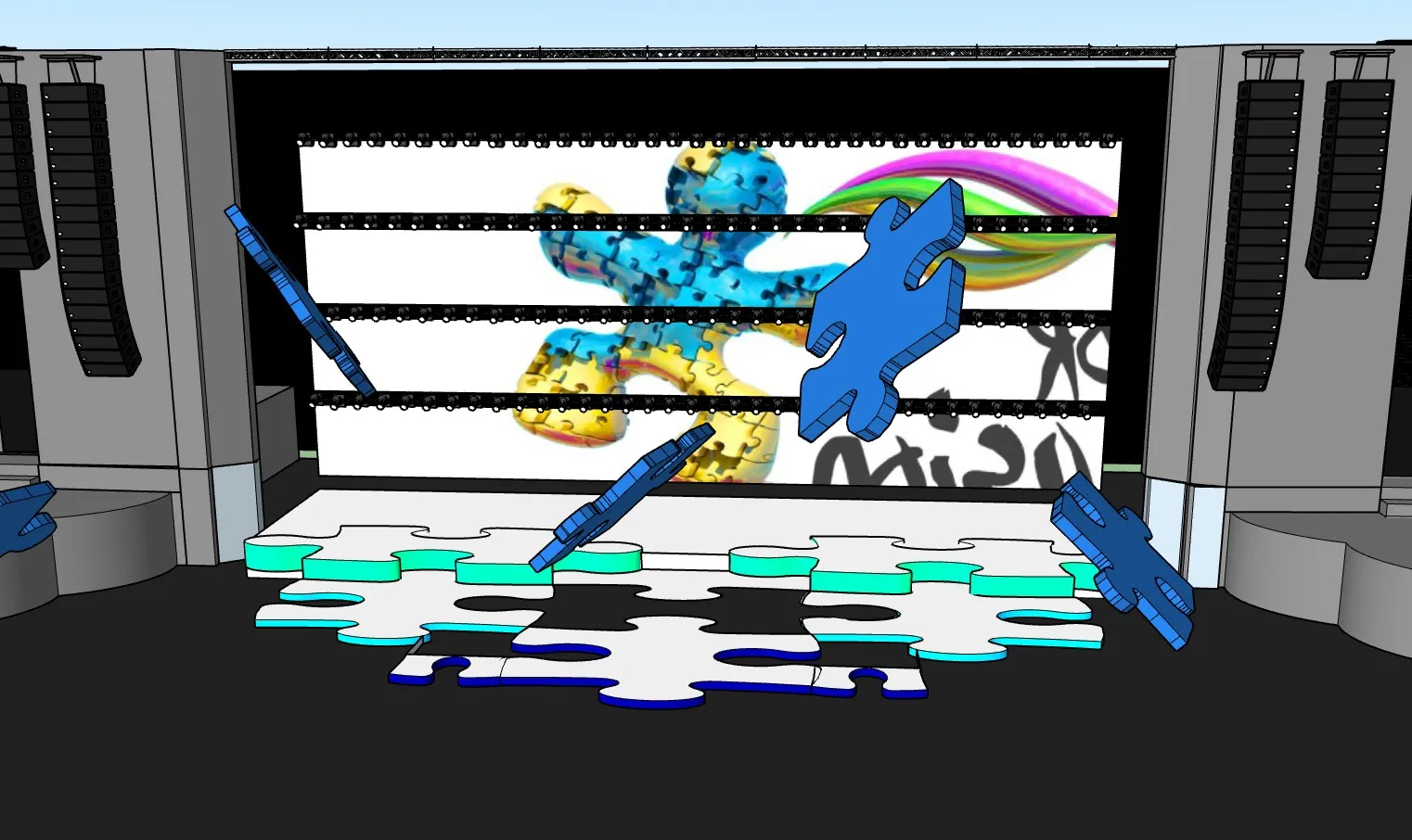 舞台美术拼图（舞美）SU模型 SU模型免费下载_sketchup模型