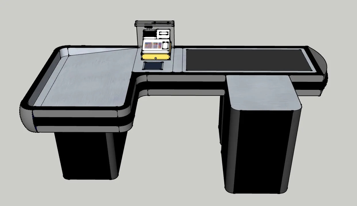 超市带输送带收银台SU模型 SU模型免费下载_sketchup模型