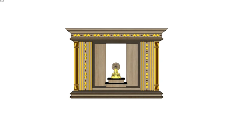 新中式佛龛神龛SU模型 SU模型免费下载_sketchup模型