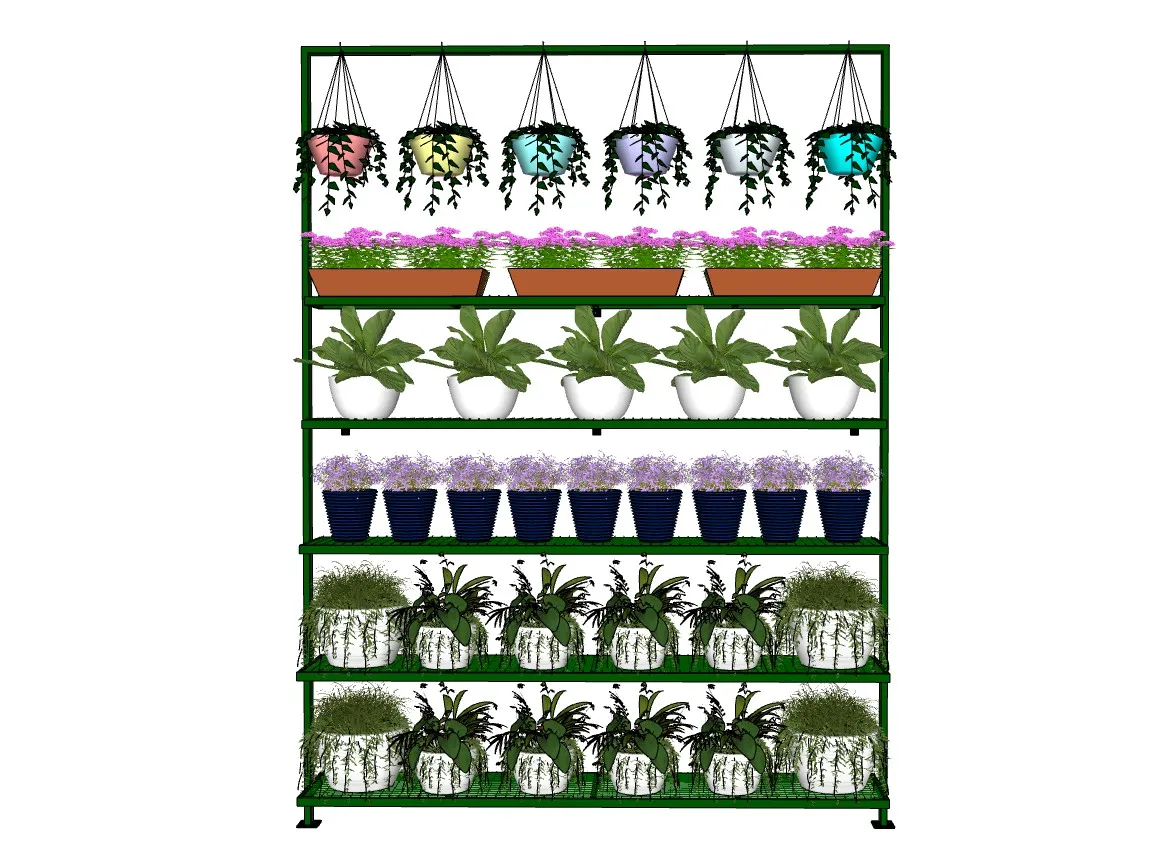 花店吊篮花卉展示架SU模型 SU模型免费下载_sketchup模型