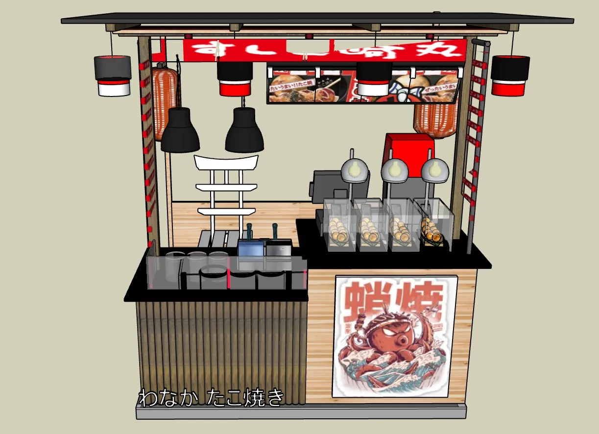 日式烧烤摊SU模型 SU模型免费下载_sketchup模型