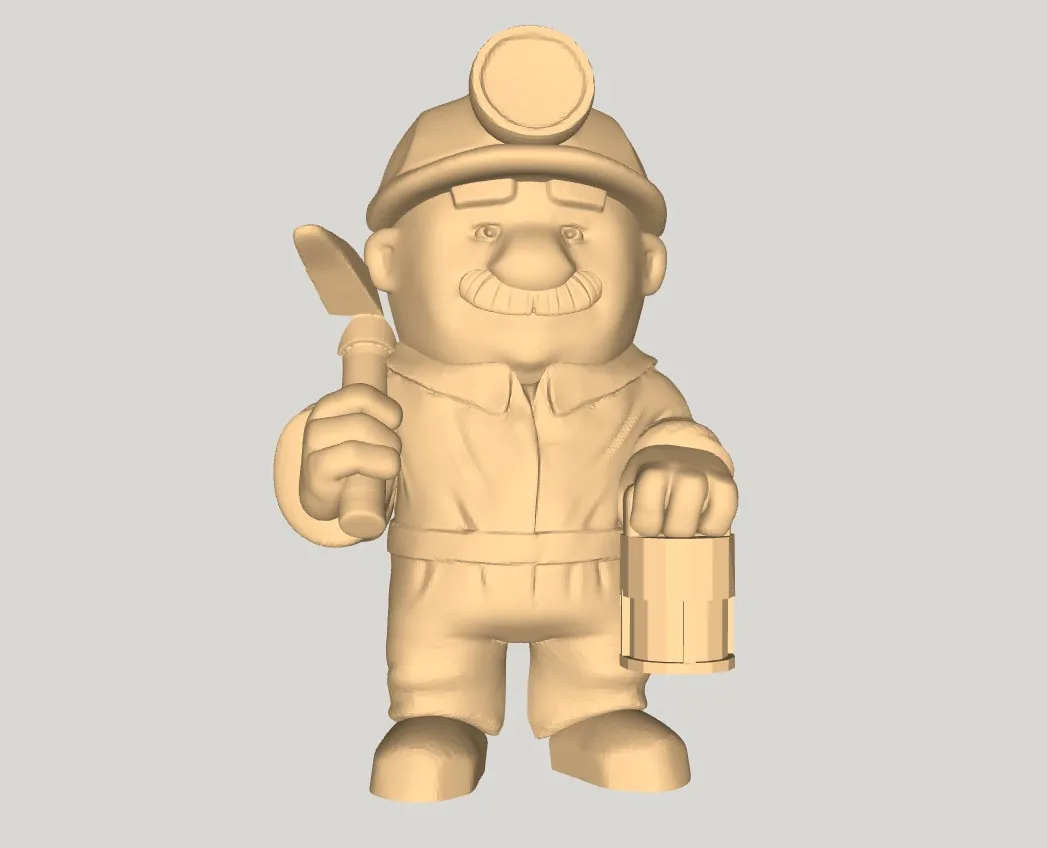 卡通矿工人物雕像SU模型 SU模型免费下载_sketchup模型