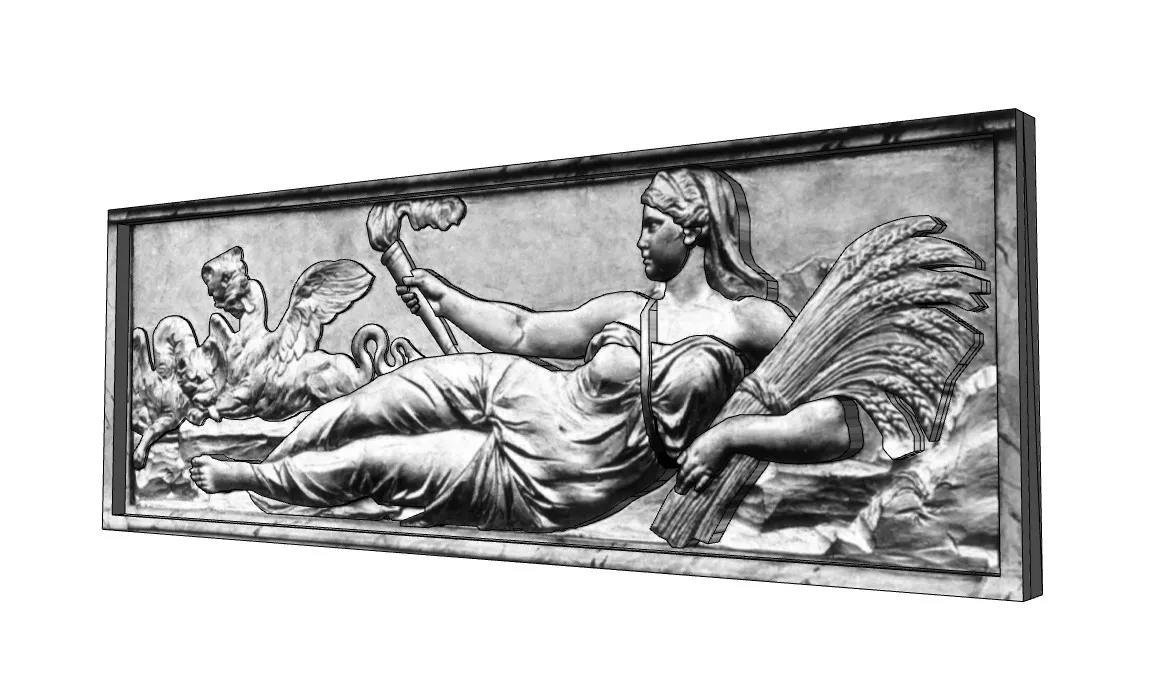 欧式神话石雕刻浮雕SU模型 SU模型免费下载_sketchup模型