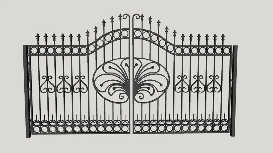 欧式铁艺大门SU模型 SU模型免费下载_sketchup模型