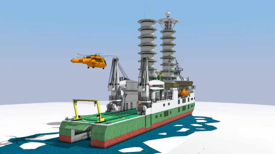 极地科考作业船SU模型 SU模型免费下载_sketchup模型