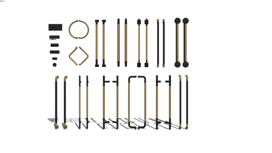 柜子五金门把手拉手SU模型 SU模型免费下载_sketchup模型