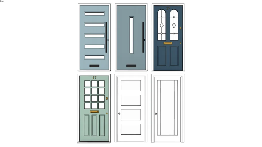 欧式风格入户门SU组件模型 SU模型免费下载_sketchup模型