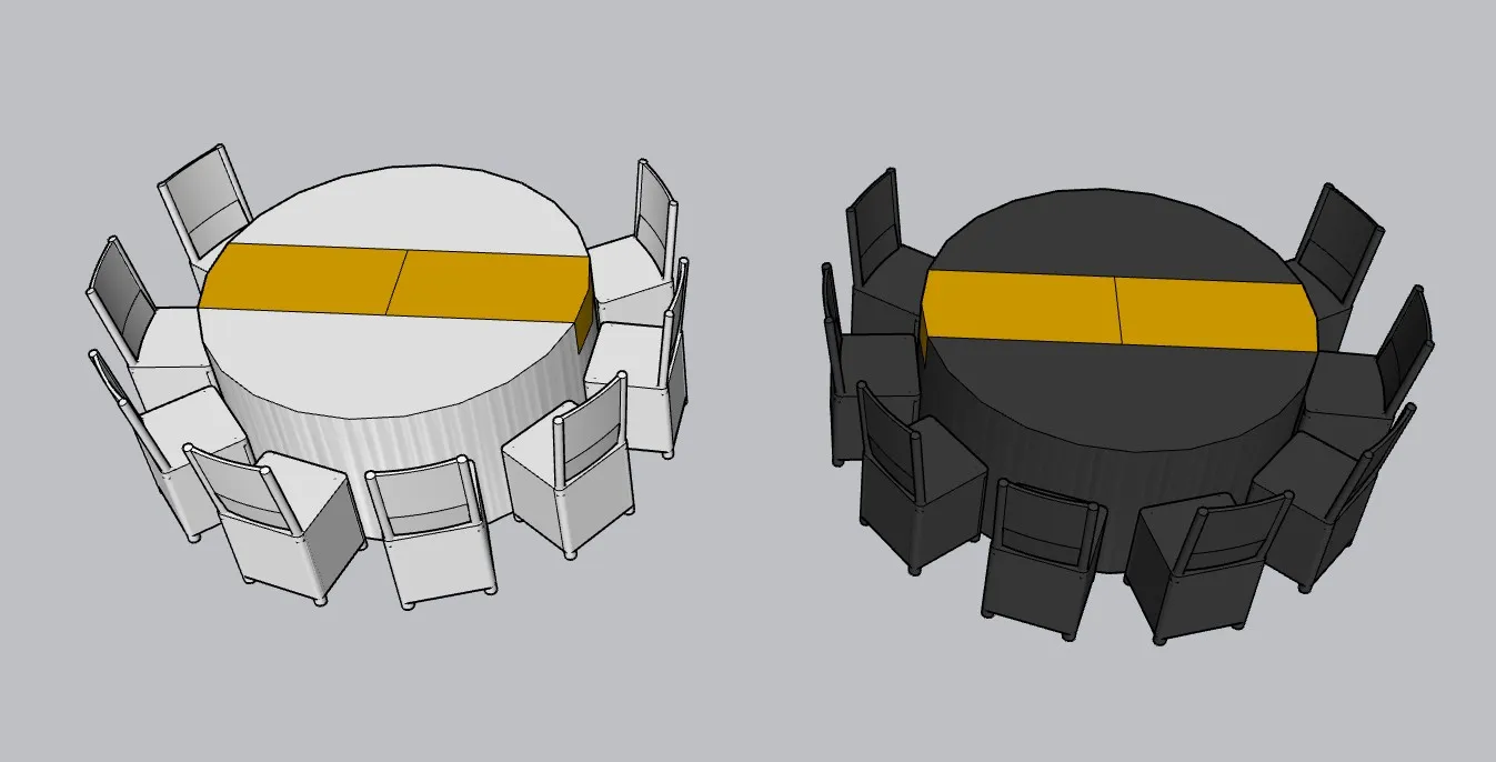宴席桌酒店桌椅su模型 SU模型免费下载_sketchup模型