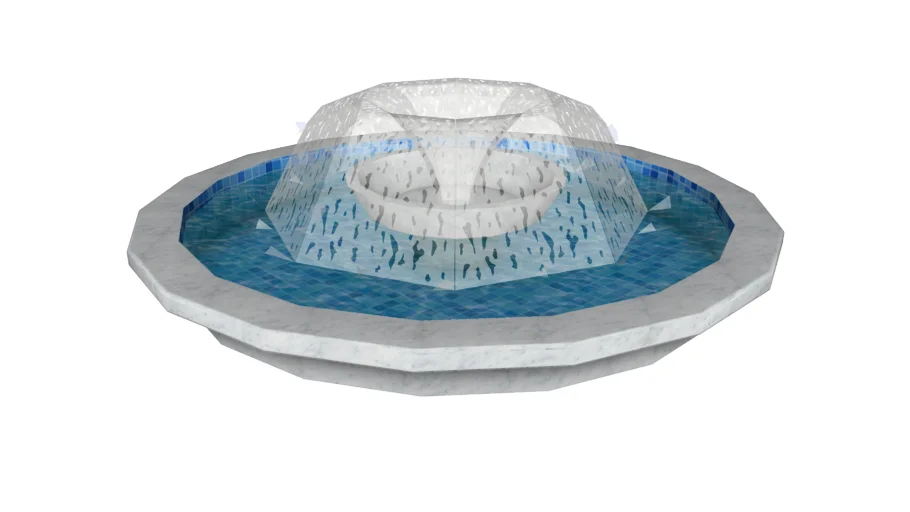 圆形多层喷泉水体景观SU模型 SU模型免费下载_sketchup模型