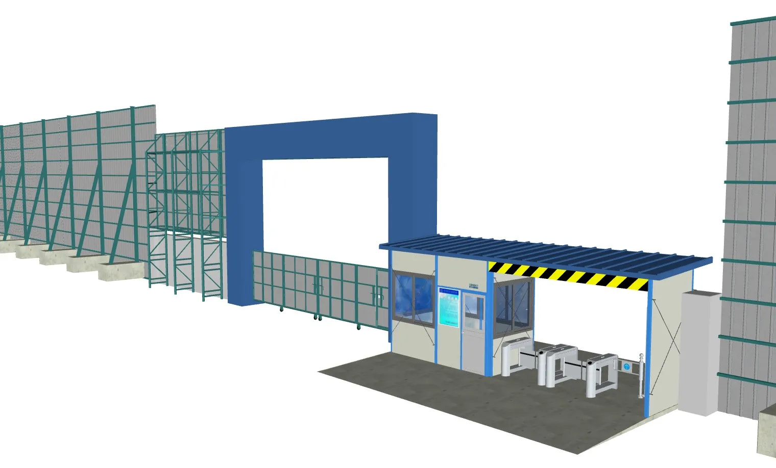 施工工地大门围挡SU模型 SU模型免费下载_sketchup模型