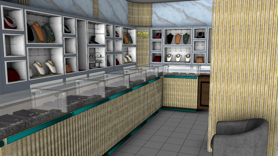 轻奢饰品店室内SU模型 SU模型免费下载_sketchup模型