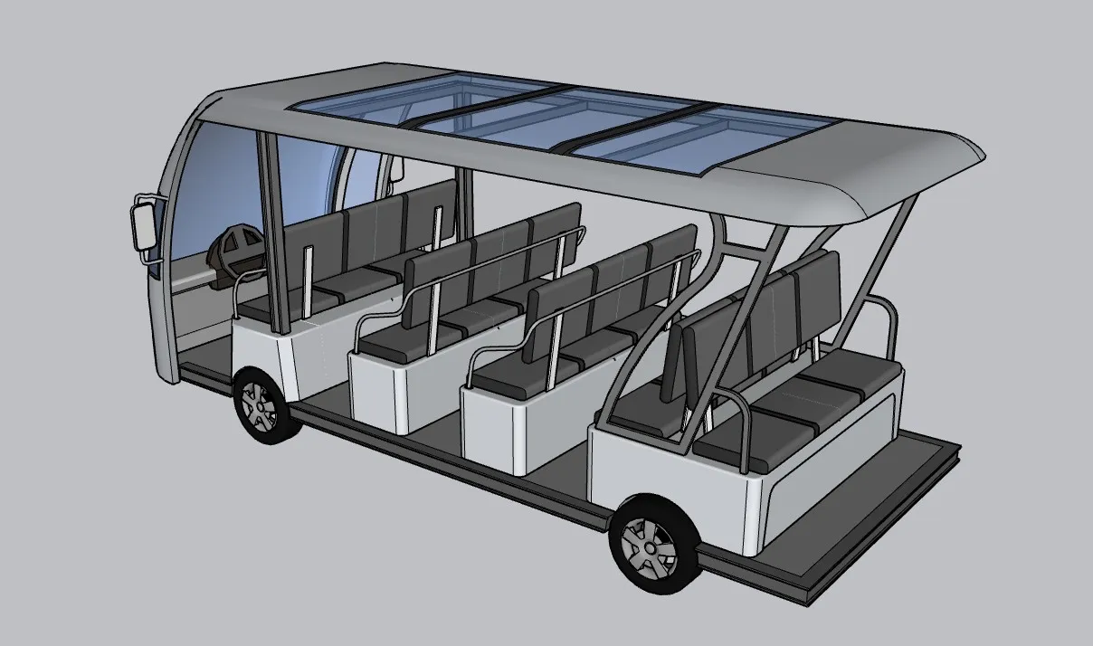 景区观光车SU模型 SU模型免费下载_sketchup模型