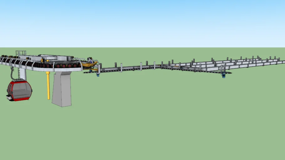 观光缆车客运索道SU模型 SU模型免费下载_sketchup模型